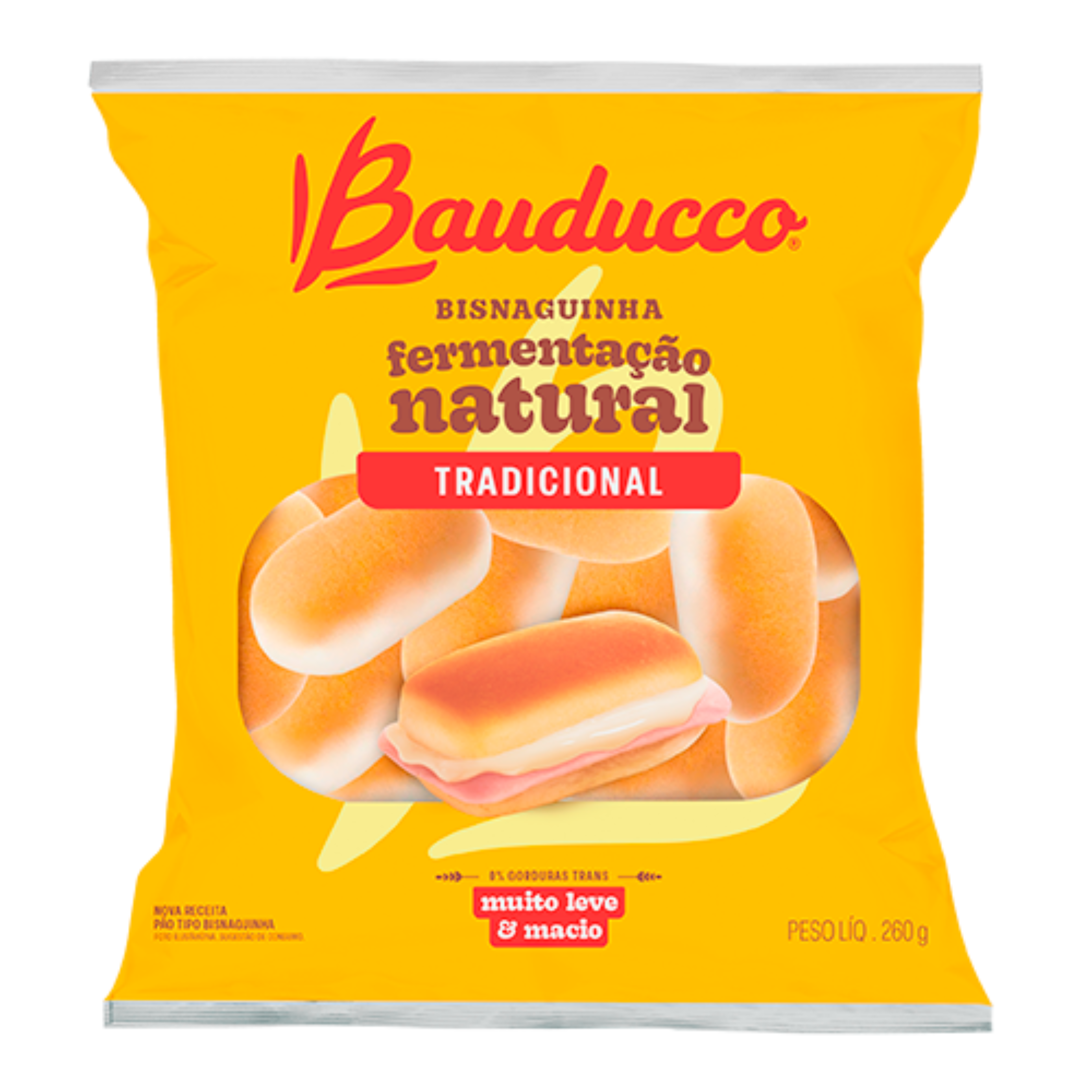 Bauducco Bisnaguinha 260g Natural fermentation product. Expiration date: 30/08